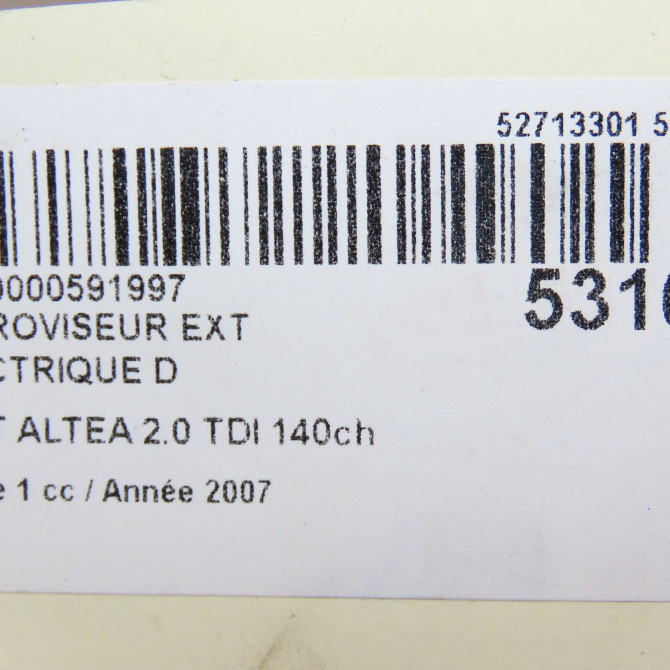 Retroviseur exterieur electrique droit occasion SEAT ALTEA Phase 1 04-2004->05-2009 2.0 TDI 140ch 5P1857508Q9B9 6