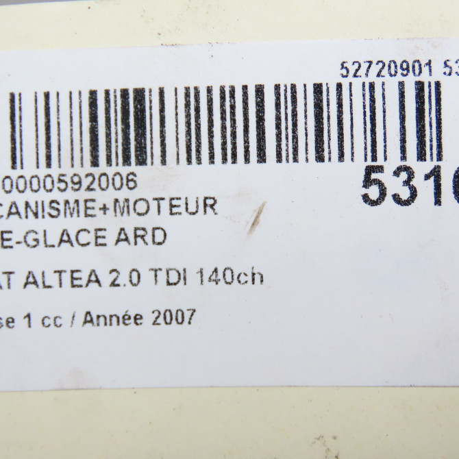 Mecanisme+moteur leve-glace ard occasion SEAT ALTEA Phase 1 04-2004->05-2009 2.0 TDI 140ch 5P0839462A 8