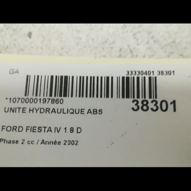 Unité hydraulique ABS occasion FORD FIESTA IV Phase 2 09-1999->09-2002 1.8 D 1000162 3
