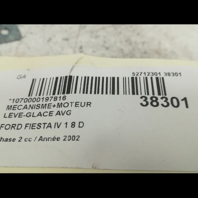 Mecanisme+moteur leve-glace avg occasion FORD FIESTA IV Phase 2 09-1999->09-2002 1.8 D 1079231 3