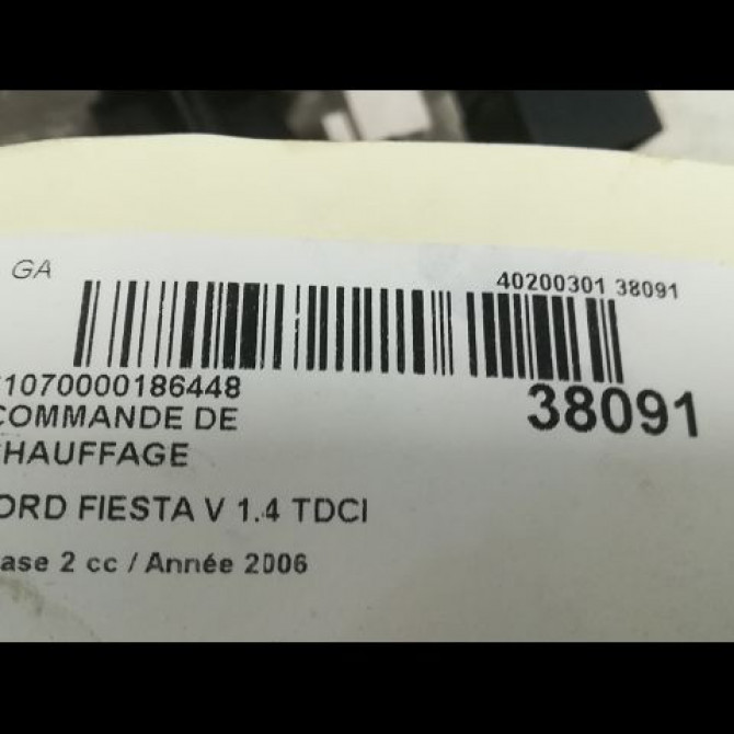 Commande de chauffage occasion FORD FIESTA V Phase 2 10-2005->10-2008 1.4 TDCI 3