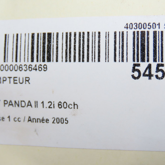 Compteur occasion FIAT PANDA II Phase 1 09-2003->12-2012 1.2i 60ch 51711240 6