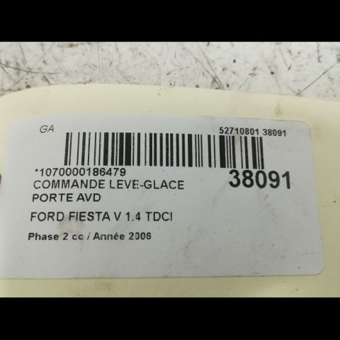 Commande lève-glace porte avant droite occasion FORD FIESTA V Phase 2 10-2005->10-2008 1.4 TDCI 3