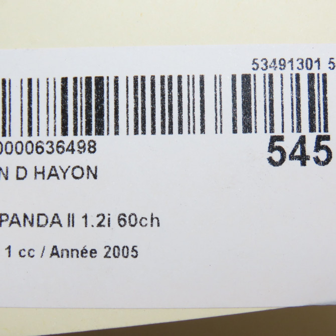Verin droit hayon occasion FIAT PANDA II Phase 1 09-2003->12-2012 1.2i 60ch 46827091 3
