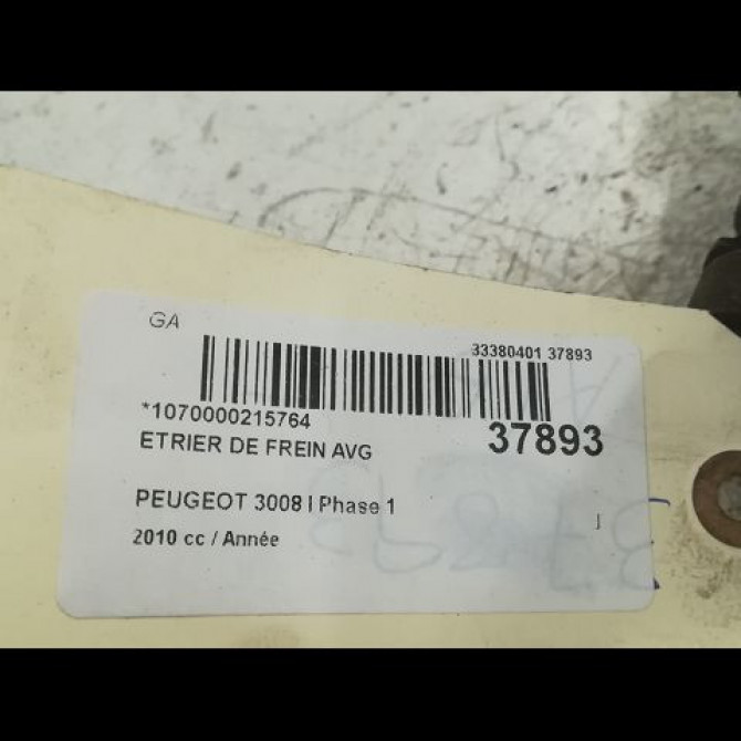 Etrier de frein avant gauche occasion PEUGEOT 3008 I Phase 1 04-2009->12-2013 3