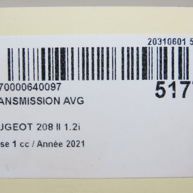 Transmission avant gauche occasion  9836054380 7