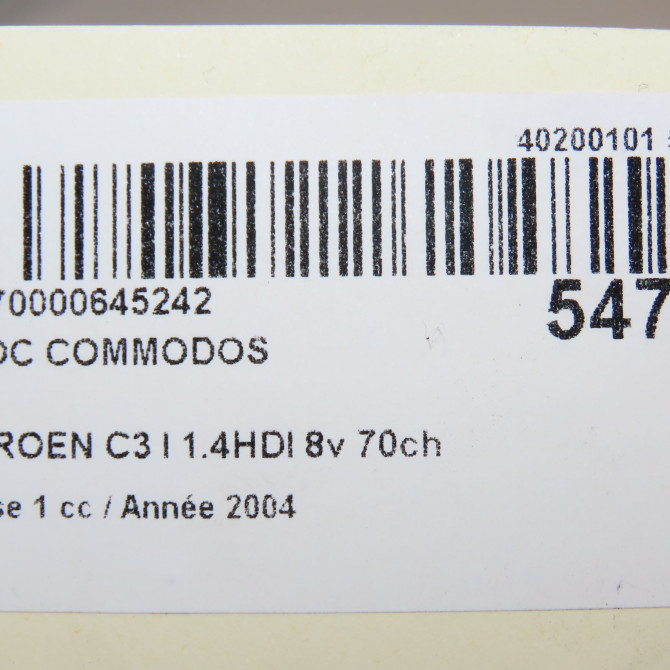 Bloc commodos occasion CITROEN C3 I Phase 1 04-2002->10-2005 1.4HDI 8v 70ch 6239TW 7