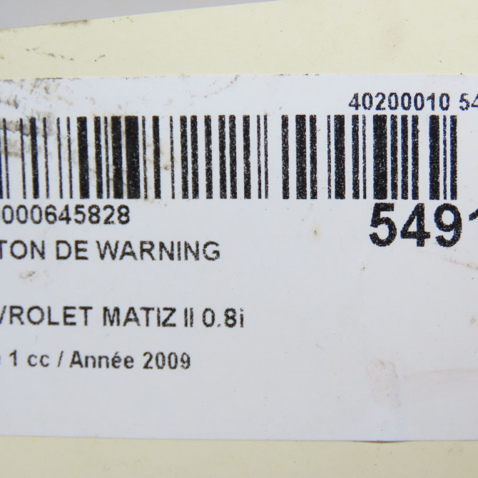 Bouton de warning occasion CHEVROLET MATIZ II Phase 1 06-2005->09-2009 0.8i 96871740 4