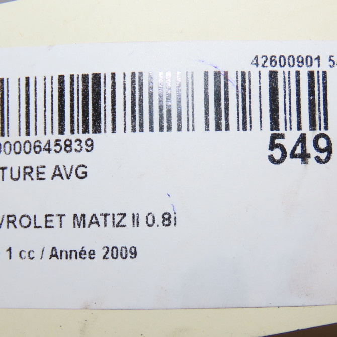 Ceinture avant gauche occasion CHEVROLET MATIZ II Phase 1 06-2005->09-2009 0.8i 96419609 6