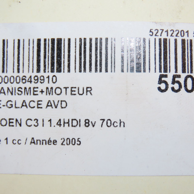Mecanisme + moteur lève-glace avant droit occasion CITROEN C3 I Phase 1 04-2002->10-2005 1.4HDI 8v 70ch 9222AP 8
