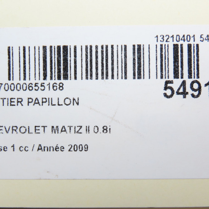 Boitier papillon occasion CHEVROLET MATIZ II Phase 1 06-2005->09-2009 0.8i 25185782 6