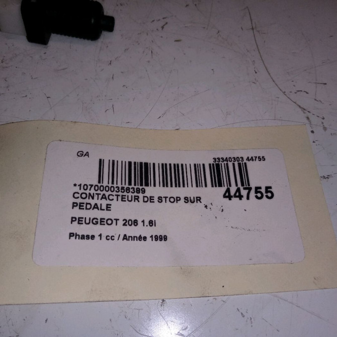 occasion PEUGEOT 206 Phase 1 09-1998->03-2009 1.6i 453452 2