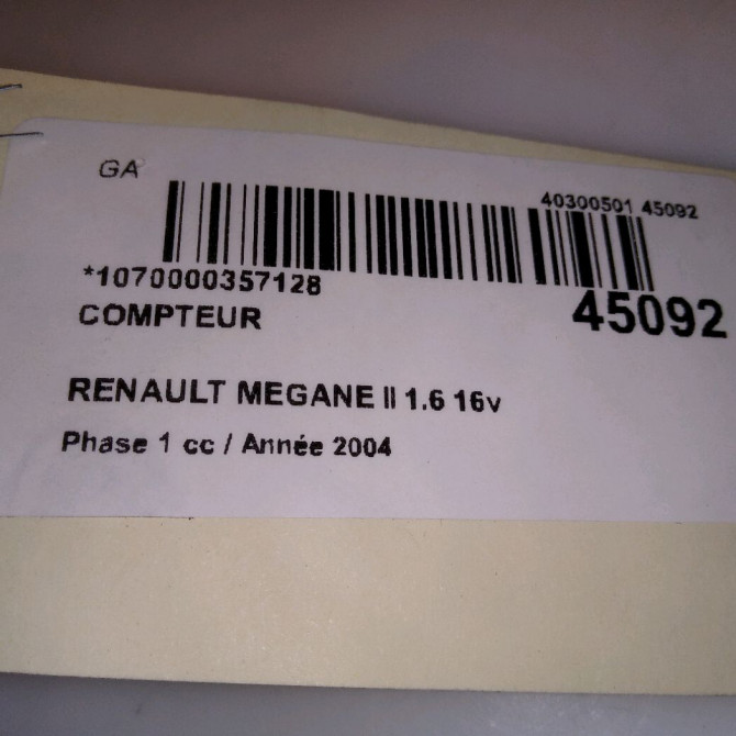 Compteur occasion RENAULT MEGANE II Phase 1 09-2003->12-2005 1.6 16v 8200462281 5