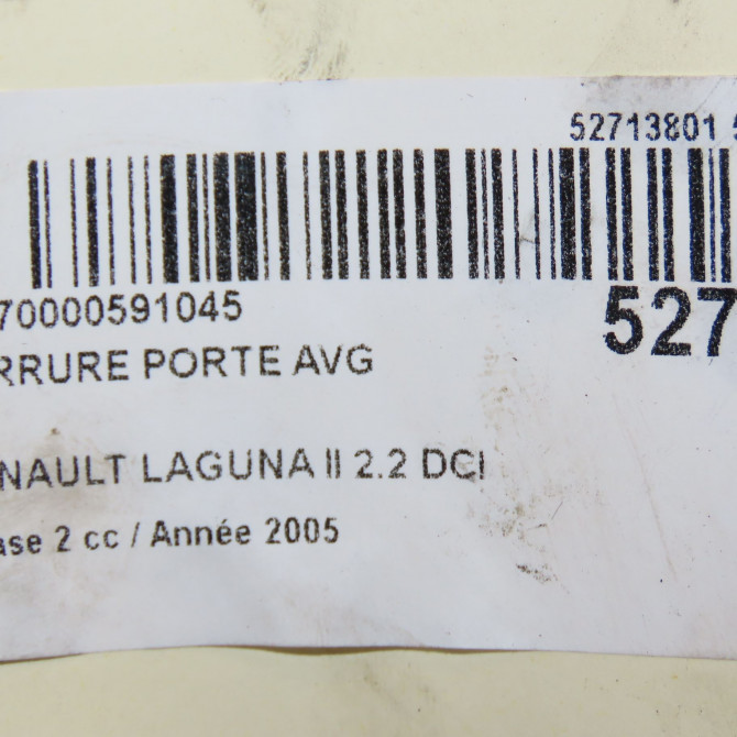 Serrure porte avg occasion RENAULT LAGUNA II Phase 2 03-2005->09-2007 2.2 DCI 150ch 8200000661 7