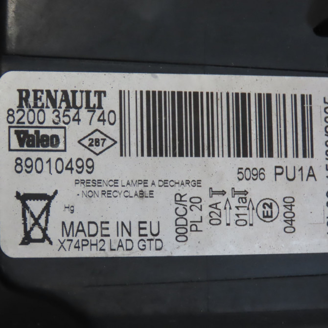 Phare gauche occasion RENAULT LAGUNA II Phase 2 03-2005->09-2007 2.2 DCI 150ch 7701476385 5