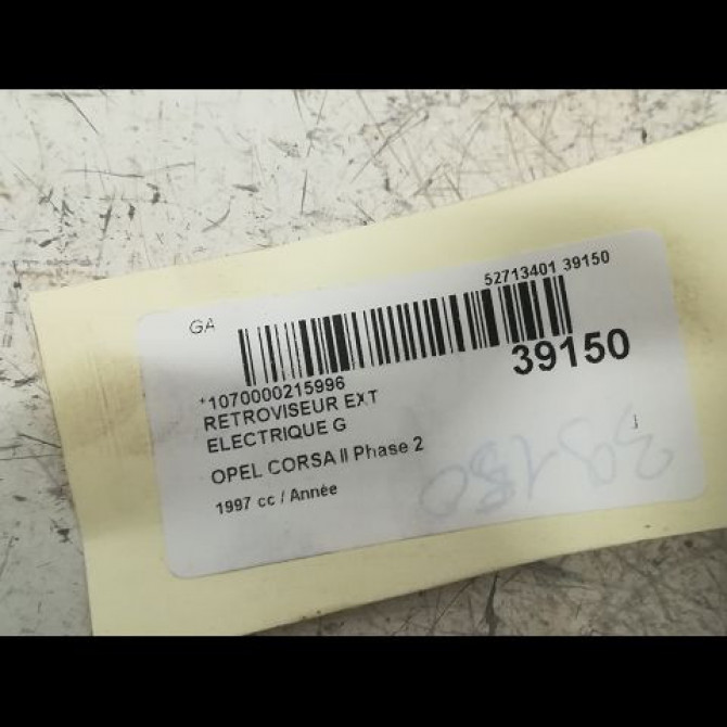 Retroviseur exterieur electrique gauche occasion OPEL CORSA II Phase 2 04-1997->10-2000 90482039 3