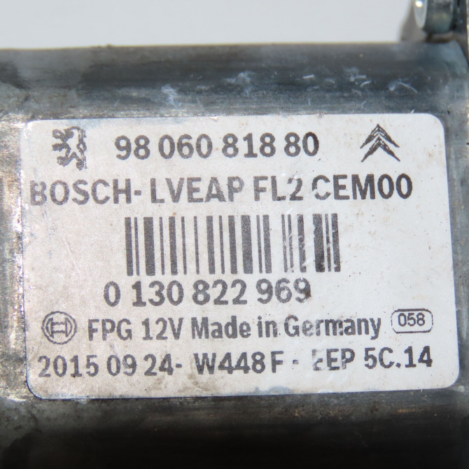 Mecanisme+moteur leve-glace avg occasion PEUGEOT 2008 Phase 1 01-2013->... 1.6 BlueHDI 100ch 9816402180 4