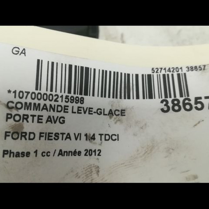 Commande lève-glace porte avant gauche occasion FORD FIESTA VI Phase 1 10-2008->11-2012 1.4 TDCI 70ch 3
