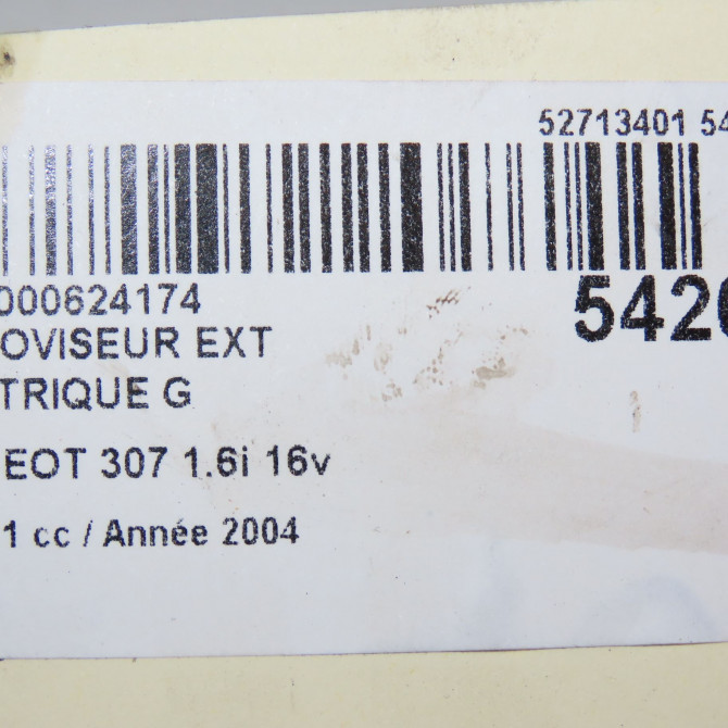 Retroviseur exterieur electrique gauche occasion PEUGEOT 307 Phase 1 04-2001->06-2005 1.6i 16v 8149AW 6