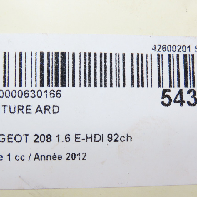 Ceinture arrière droite occasion PEUGEOT 208 208 Phase 1 2012-03-01->2015-09-30 1.6 E-HDI 92ch 16101490XY 6