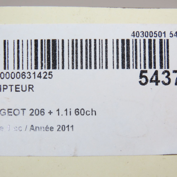 Compteur occasion PEUGEOT 206 + Phase 1 03-2009->05-2013 1.1i 60ch 6103HA 6