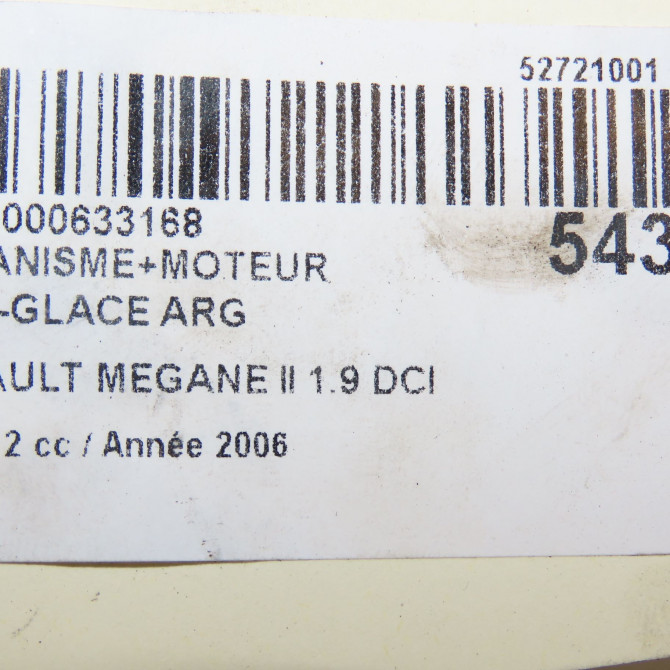 Mecanisme+moteur leve-glace arg occasion RENAULT MEGANE II Phase 2 01-2006->06-2009 1.9 DCI 130ch 8201010924 5