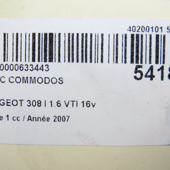 Bloc commodos occasion PEUGEOT 308 I Phase 1 09-2007->03-2011 1.6 VTI 16v 120ch 7