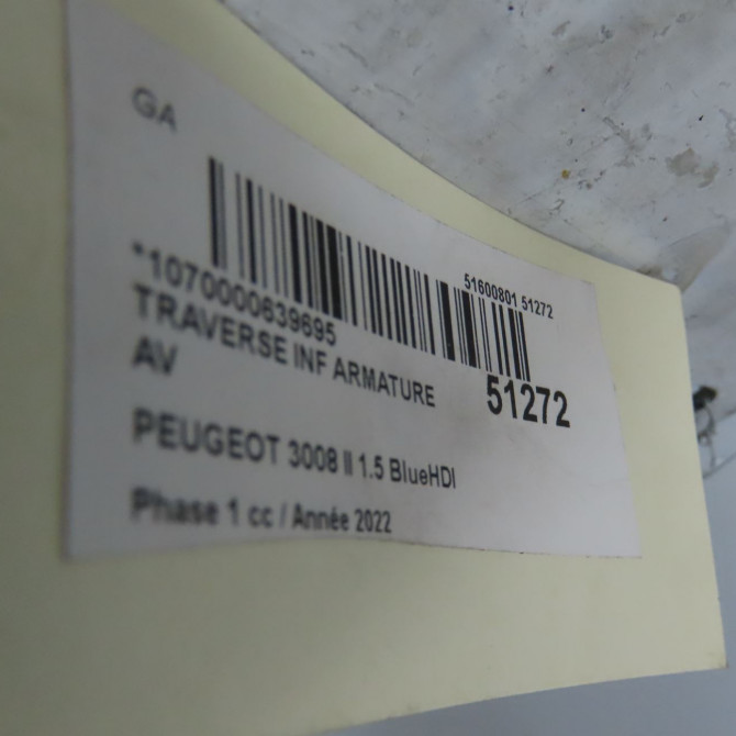 Traverse inférieure armature avant occasion PEUGEOT 3008 II Phase 1 04-1995->04-1999 1.5 BlueHDI 130ch 9814630380 4