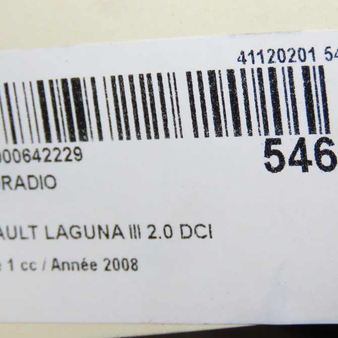 Autoradio occasion RENAULT LAGUNA III Phase 1 10-2007->10-2010 2.0 DCI 130ch 281150014R 6