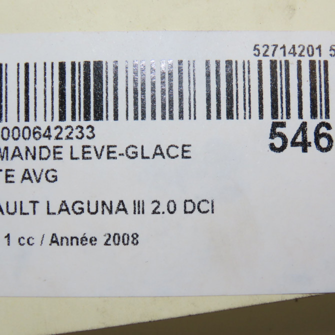 Commande lève-glace porte avant gauche occasion RENAULT LAGUNA III Phase 1 10-2007->10-2010 2.0 DCI 130ch 809610007R 6
