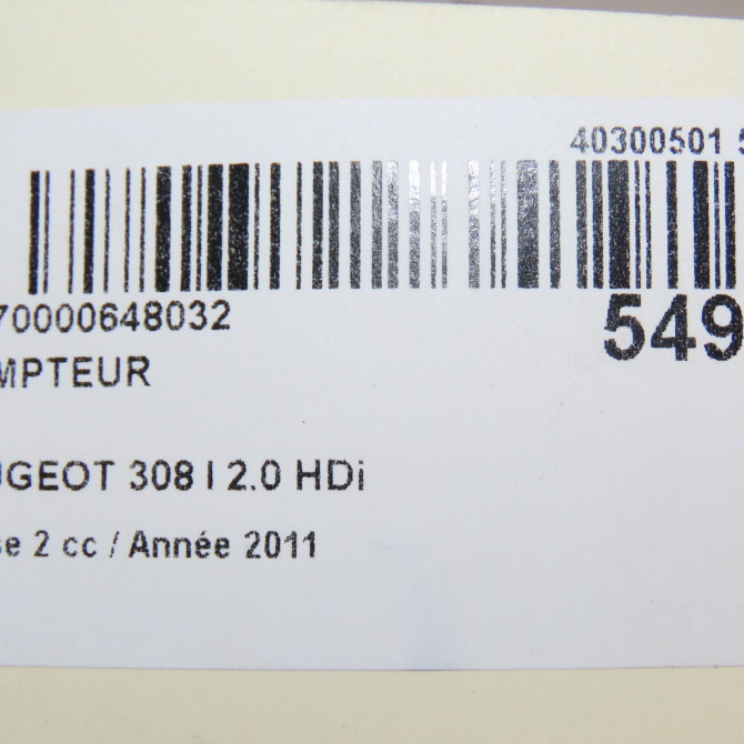 Compteur occasion PEUGEOT 308 I Phase 2 04-2011->12-2014 2.0 HDi 150ch FAP Allure 9806133280 8