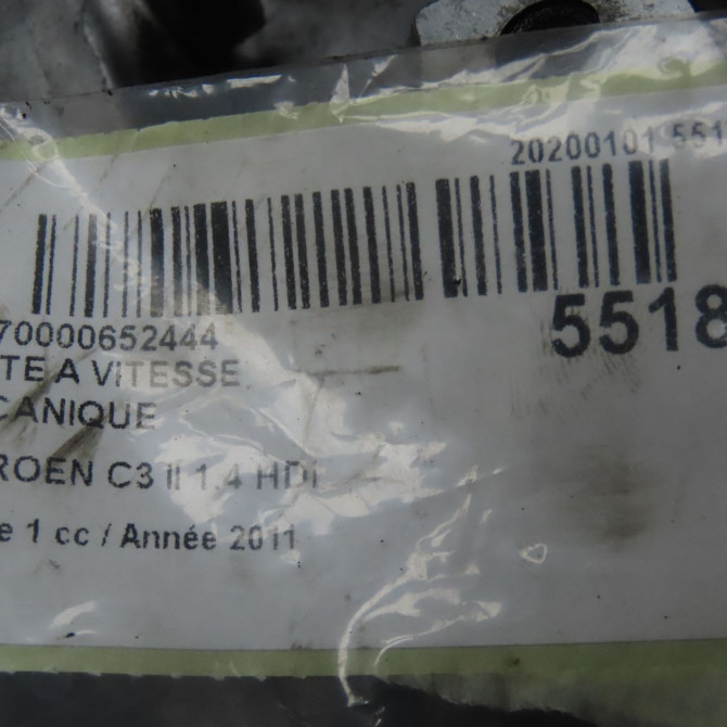 Boîte à vitesse mecanique occasion CITROEN C3 II Phase 1 11-2009->02-2013 1.4 HDi 2231H1 7