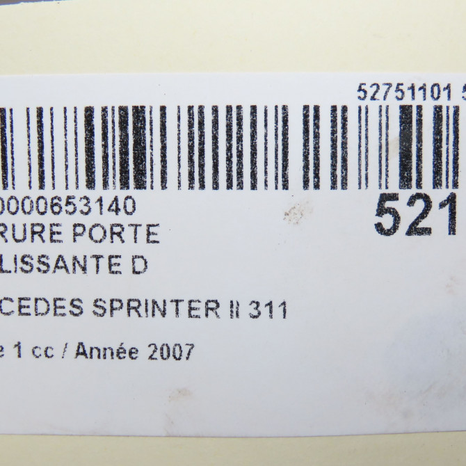 Serrure porte coulissante d occasion MERCEDES SPRINTER II Phase 1 06-2006->... 311 CDI 109ch 9067302000 5