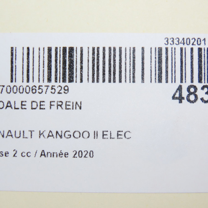 Pedale de frein occasion RENAULT KANGOO II Phase 2 01-2013->... ELEC 7