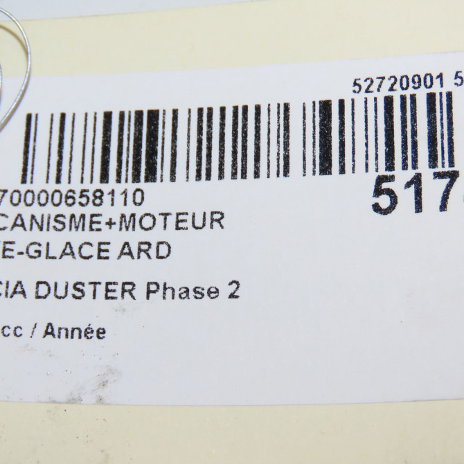 Mecanisme+moteur leve-glace ard occasion DACIA DUSTER Phase 2 09-2013->... 827208597R 6
