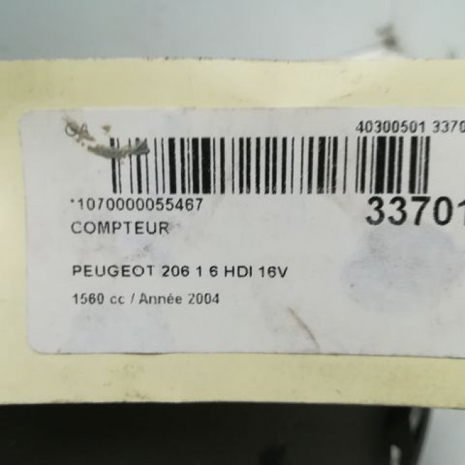 Compteur occasion PEUGEOT 206 Phase 1 09-1998->03-2009 1.6 HDI 16v 6106LR 5