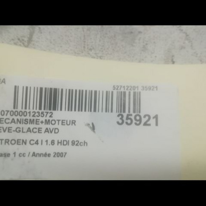 Mecanisme + moteur lève-glace avant droit occasion CITROEN C4 I Phase 1 11-2004->07-2008 1.6 HDI 92ch 9222V0 3
