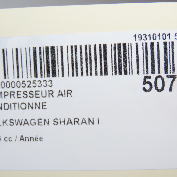 Compresseur air conditionne occasion VOLKSWAGEN SHARAN I Phase 3 01-2004->09-2010 7M3820803C 8