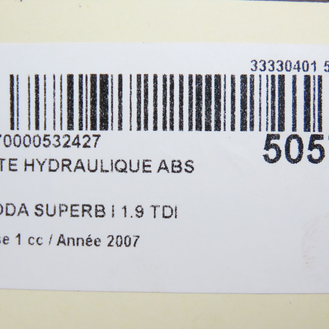 Unité hydraulique ABS occasion SKODA SUPERB I Phase 1 06-2002->06-2008 1.9 TDI 130ch 3U0614517E 5