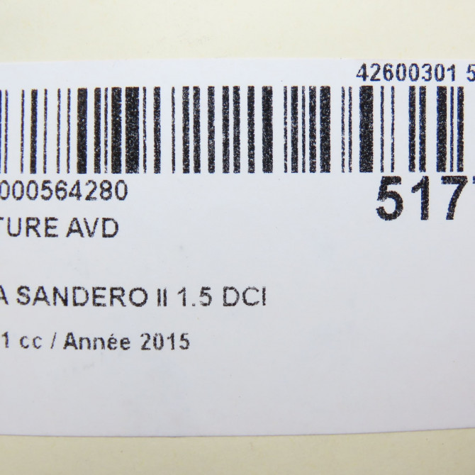 Ceinture avant droite occasion DACIA SANDERO II Phase 1 10-2012->... 1.5 DCI 90ch 868845555R 6