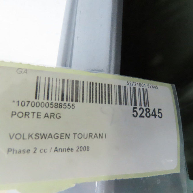 Porte arrière gauche occasion VOLKSWAGEN TOURAN I Phase 2 11-2006->09-2010 1.9TDI 90 1T0833055S 4