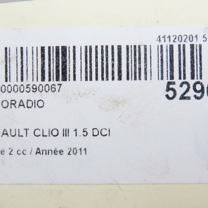 Autoradio occasion RENAULT CLIO III Phase 2 03-2009->12-2014 1.5 DCI 75ch 281157237R 7