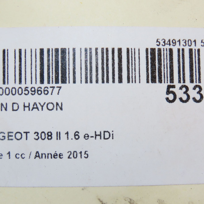 Verin droit hayon occasion PEUGEOT 308 II 308 II Phase 1 2013-06-01->2017-08-31 1.6 e-HDi 115ch 9807899380 5