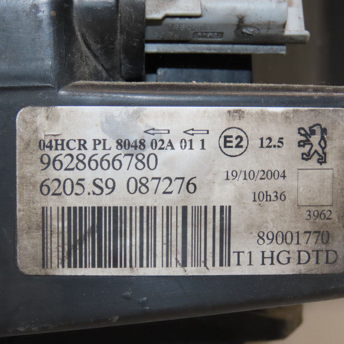 Phare droit occasion PEUGEOT 206 Phase 1 09-1998->03-2009 1.4 HDI 70ch 6205S9 3