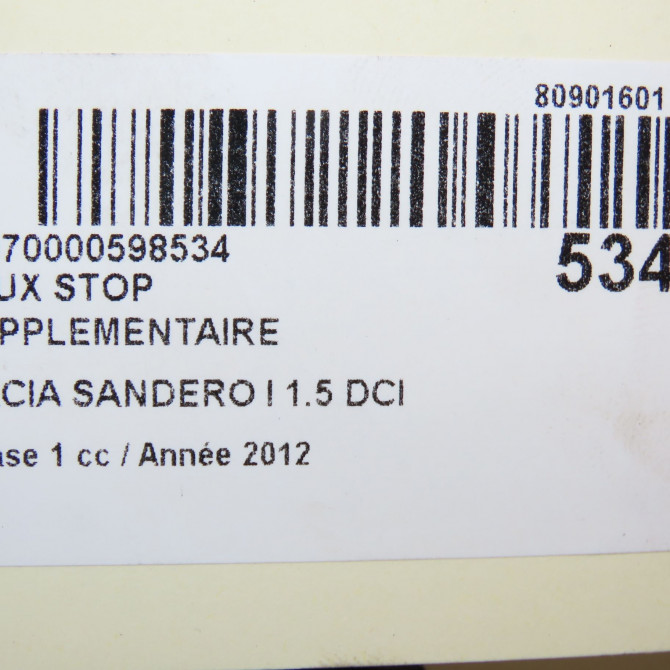 Feux stop supplementaire occasion DACIA SANDERO I Phase 1 06-2008->10-2012 1.5 DCI 75ch 8200734823 5