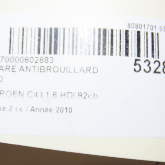 Phare antibrouillard avant droit occasion CITROEN C4 I Phase 2 07-2008->10-2010 1.6 HDI 92ch 6206E1 6