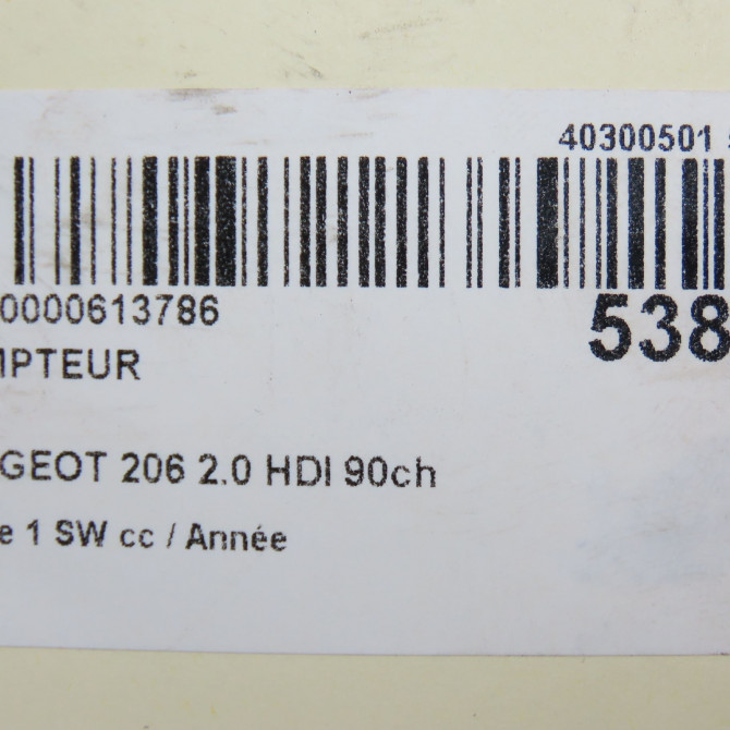 Compteur occasion PEUGEOT 206 206 phase 1 SW 2002-06-01->2006-12-31 2.0 HDI 90ch 6106LR 6