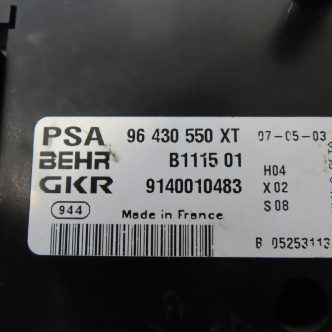 Commande de chauffage occasion PEUGEOT 206 206 phase 1 SW 2002-06-01->2006-12-31 2.0 HDI 90ch 6451ZH 6