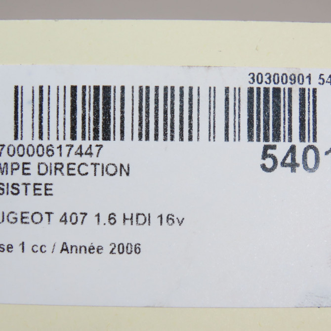 Pompe direction assistee occasion PEUGEOT 407 Phase 1 04-2004->07-2008 1.6 HDI 16v 4007GX 8