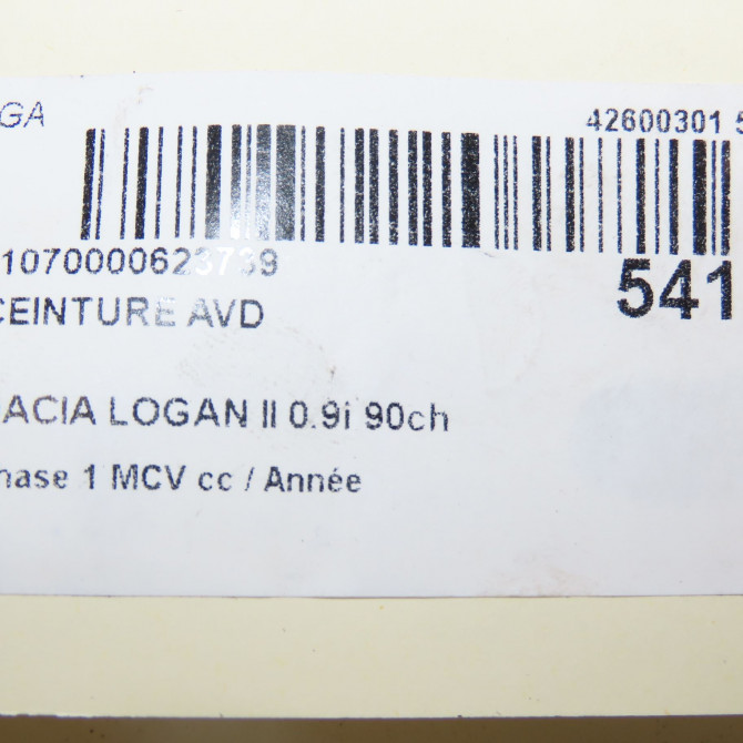 Ceinture avant droite occasion  868845555R 6